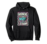 Photo Gallery warning i m not listening - --- felpa con cappuccio Photo Gallery warning i m not listening - --- felpa con cappuccio