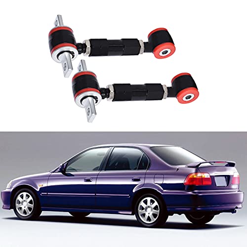 Image of 2-Pack Black Adjustable Racing Rear Suspension Camber Control Arms Kit Replacement for 1998-2000 Civic /1990-2001 Integra