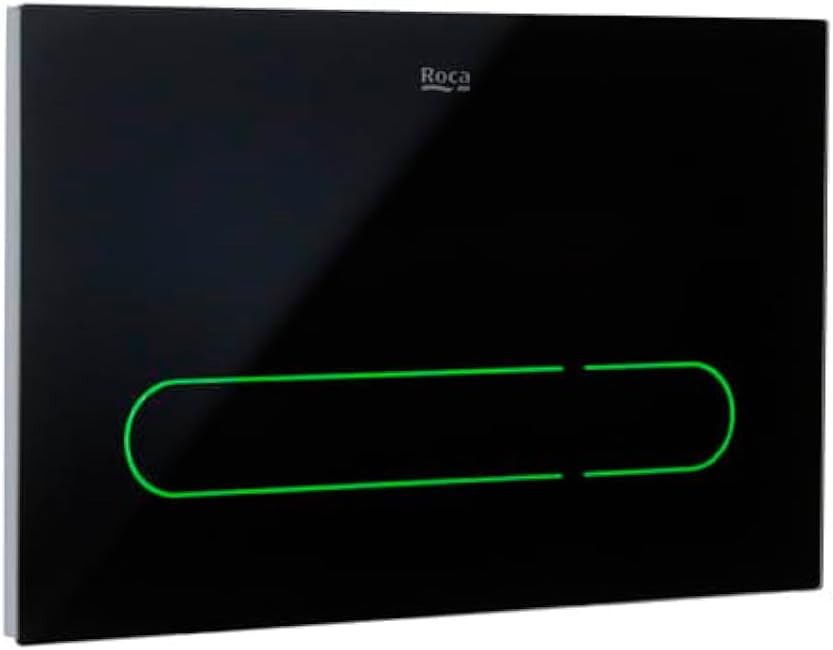Roca A890104008 EP1 (One) Electronic Drive Plate Glass Dual Discharge Automatic or Touchless, Lighting, Configurable Colors, Black