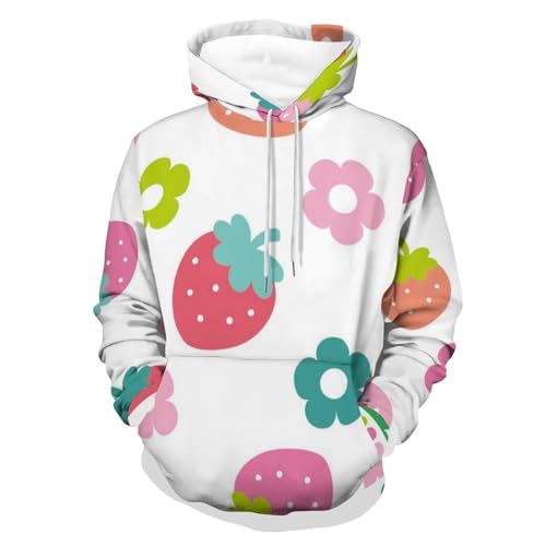 Hoodie Fraise UMENG sweat à capuche confortable contre le froid pull doux taille S