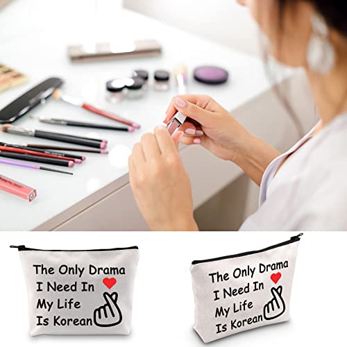 LEVLO Korean Drama Lover Makeup Bag The Only Drama I Need in My Life is Korean Cosmetic Bag for K-Drama Mom (The Only Drama) - Image 4