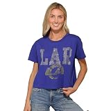 FOCO Los Angeles Rams NFL Womens Rhinestone Logo Crop Top - M Team Color