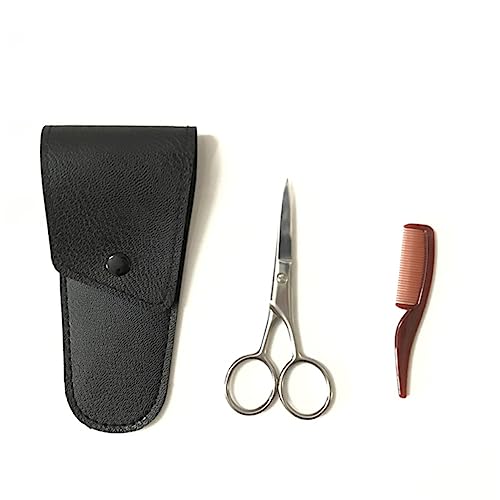 Gogogmee Professional Eyebrow Scissors Set Comb Stainless Steel Mustache Scissor for Beard Trimming