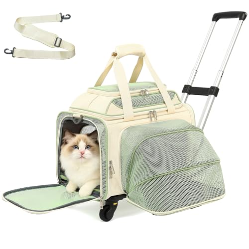 Cozy Cruiser Pet Carrier with Wheels,TSA Airline Approved, Expandable Space,…