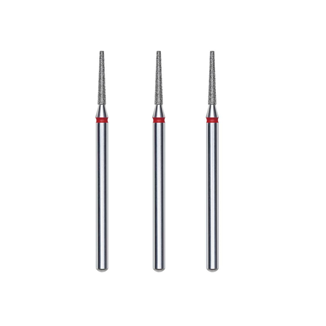 STALEKS PRO set 3 fresas de diamante para uñas, 10x1.6 mm. Forma de punta redondeada (Grano Fino)