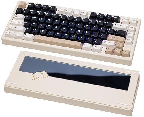 Image of KEEBMONKEY WOBKEY Rainy 75 CNC Aluminum HMX /JWK /Cocoa Switches Triple-Mode Connectivity Mechanical Keyboard with Superior Acoustics, RGB /PP /Mirrored Glass /3500mAh /Violet Switch (Standard - White)