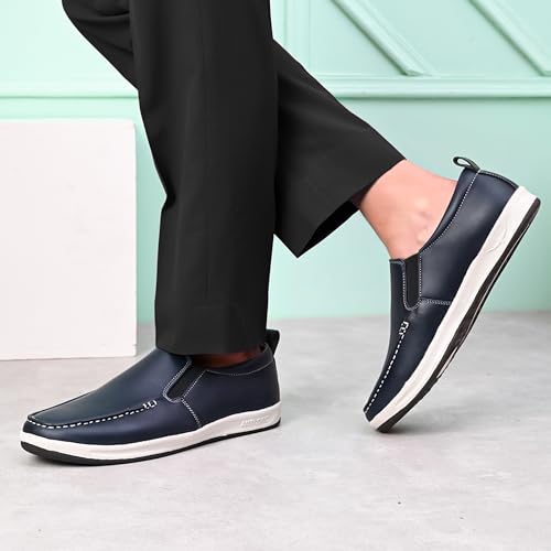 Image of Centrino Walking Loafers for Men | Shoes for Man Stylish | Casual Slip-On Lightweight Moccasins | Cushioned Insole | Breathable Comfortable | Hand-Stitched | Mens Loafer Shoes for Daily Office Outings (9495)
