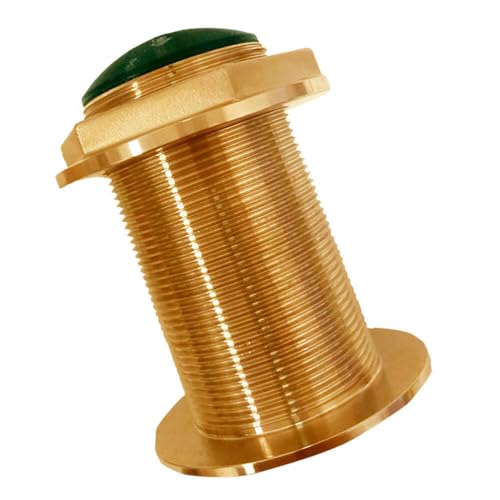Echonautics Bronze Low-Profile Thru-Hull Medium-Frequency Chirp Transducer - 600W, 12° Tilt, 80-130kHz