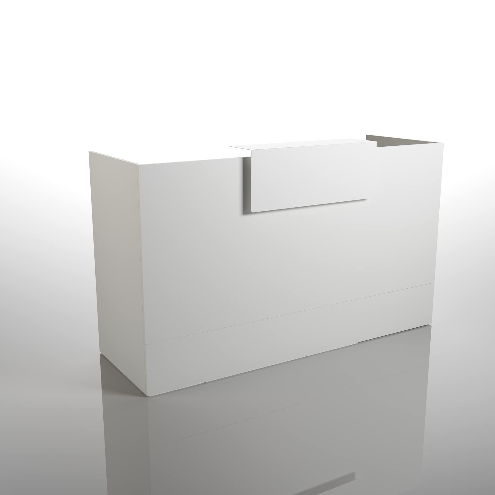 MOSTRADOR Moderno Blanco con Mesa DE Trabajo Desde 120 A 200 CM. DE Ancho X60 Hondo X100 CM. DE Alto. Fabricado EN ESPAÑA. (120)