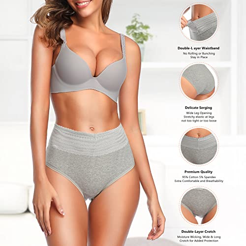 Image of UMMISS Womens Underwear,Cotton High Waist Underwear for Women Full Coverage Soft Comfortable Briefs Panty Multipack