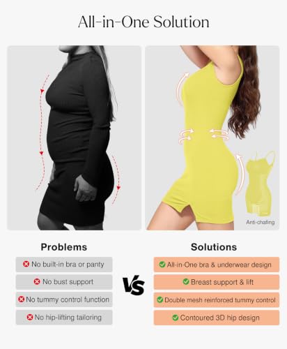 Image of Popilush Cocktail Dresses for Women Built in Shapewear Bra Mini Party Dress