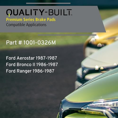 Image of QUALITY-BUILT Front Semi-Metallic Brake Pads, Premium 1001-0326M, Compatible with 1986-1987 Ford (Aerostar,Bronco II,Ranger)