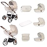 Friedrich Hugo PCS_SIMPLIGO-DE-ISO-AIR-006 Simpligo, 4 in 1 Kombi Kinderwagen, ISOFIX Set, Sand (Kunstleder), beige