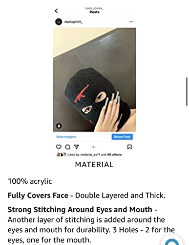 3-Hole Knitted Full Face Cover Ski Mask, Winter Balaclava Warm Knit Full Face Mask For Outdoor Sports (Red White Trust No One, 1) #TOP2