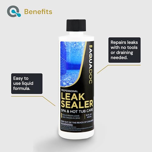 Hot Tub Leak Sealer to Fix Leaks Easily - Spa Leak Sealer 16oz, Advanced Spa Repair Chemical Made in the USA - AquaDoc