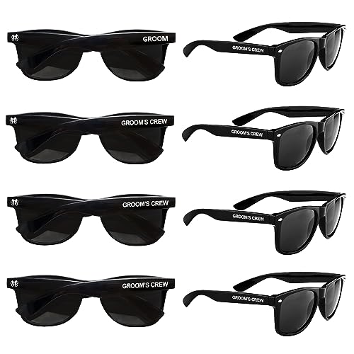 GroomBrideGifts 8 Pack Groomsmen Sunglasses - Wedding Sunglasses Set for Groomsman Proposal Gifts Bachelor Party Favors