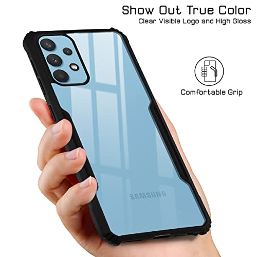 Image of Jkobi Back Cover Case for Samsung Galaxy A52 | A52 5G | A52s 5G (Crystal Glass Back | Camera Protection | Shockproof Bumpers | Professional Black)