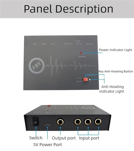 Eliminador de retroalimentación para micrófono, dispositivo profesional para prevención de aullidos con salida, procesador de sonido para reuniones y estudios de grabación miniatura 6