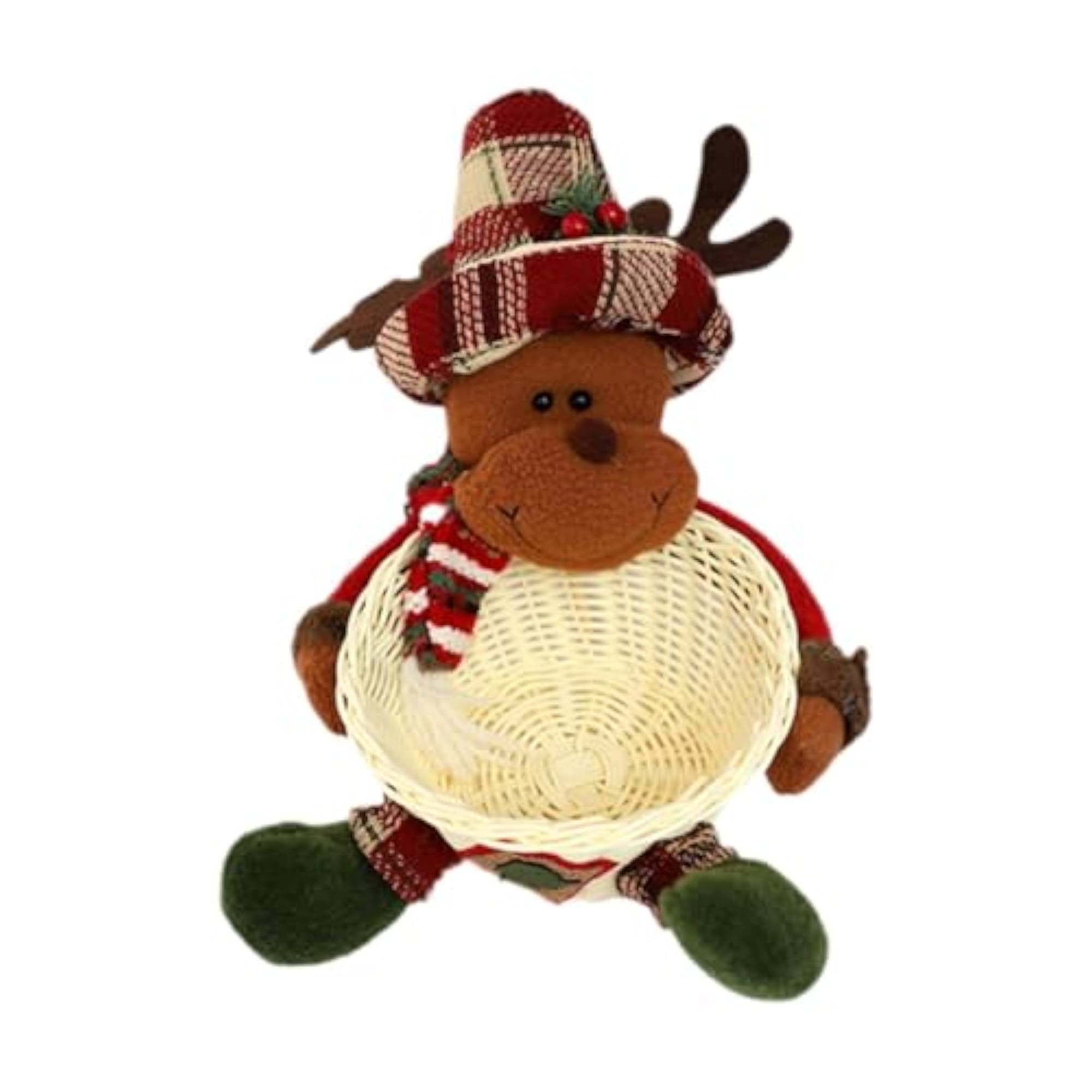 Cute Woven Basket for Christmas Decor, Candy Bowl Gift