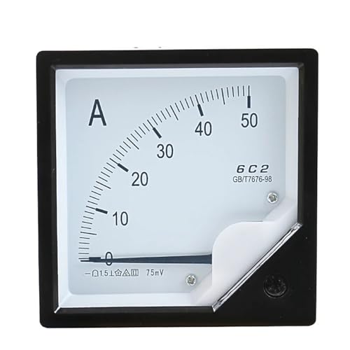 Ampèremètre analogique 20A 75mV cadran aiguille DC format carré 80mm ampèremètre 6C2-A