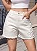 Dokotoo Womens Jean Shorts Floral Embroidered High Waisted Spring Summer Casual Stretchy Raw Edge Hemline Boho Denim Shorts with Pockets Fashion Outfits Trendy Clothes 2026 White 14