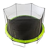 JumpKing 14 Foot Round Trampoline and Enclosure System with Galvanized Steel Frames and 200 Pound Capacity for Kids and Adults, Black/Lime Green