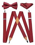 tirantes rojos para hombre 【Características】: la correa elástica y las hebillas de metal se ajustan fácilmente para un ajuste perfecto personalizado. Talla única, ya sea alto o bajo, delgado o regordete, es ideal para todos. Y nuestros tirantes para hombre están hechos de excelentes materiales, 74 % poliéster y 26 % elastodieno. Los 4 resistentes clips de metal sujetan firmemente los pantalones sin desmoronarse para usarlos todo el día sin esfuerzo y sin preocupaciones.