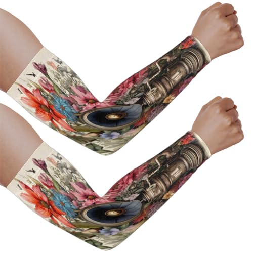 Eativisa Gardening Sleeves for Women Men Arm Sleeves Flowers Instrument Anti-Slip Defense Sun Protection Sleeves Breathable UV Cooling Farmer Sleeves Cover Arms for Sport Outdoor Running