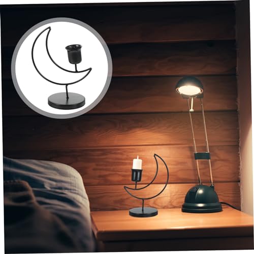 Cabilock Iron Moon Candlestick Temple Candle Holder Pillar Candle Holder Spell Candle Holder Moon Candle Holder Decorative Candle Holder Candelabra Candle Holder Vintage Decor Metal Desktop