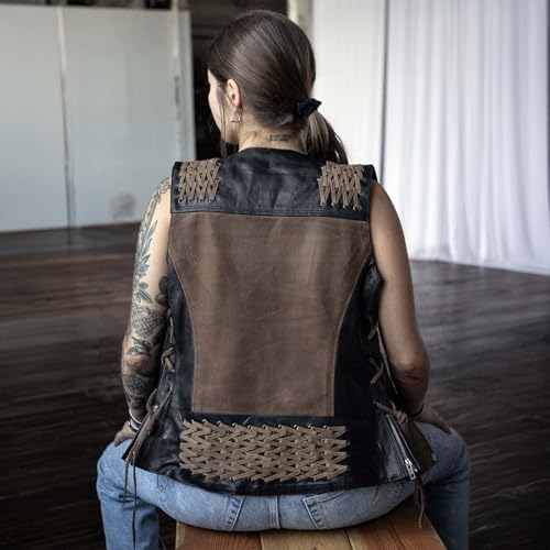 Image of Milwaukee Leather Women's Premium Classic Leather Motorcycle Rider Vest w /Adjustable Side Laces