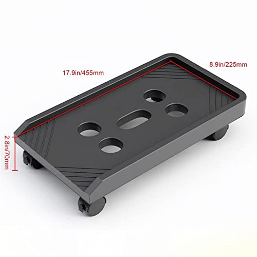 Base ajustable para monitor y torre de PC, soporte ventilado para torre bajo escritorio, soporte móvil para CPU gamer con 4 ruedas (Negro, sin ruedas) miniatura 2