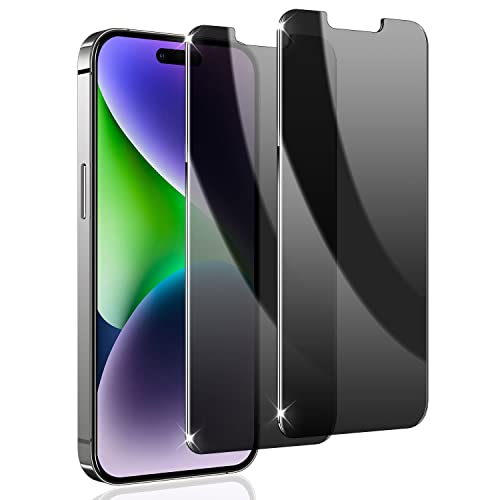 Image of for [2 Pack] Privacy Screen Protector for iPhone 13 Pro Max /14 Plus 6.7 Inch, Anti Spy Private Full Coverage Bubble Free 9H Hardness Tempered Glass Film