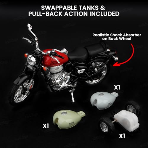 Image of Zest 4 Toyz Classic 350 Royal Enfield Bullet Bike Toy Motorcycle Bullet Toy Bikes Pull Back Diecast Motorcycle Models Royal Enfield Miniature Collectible Bike for Adults and Kids 6-12 Years