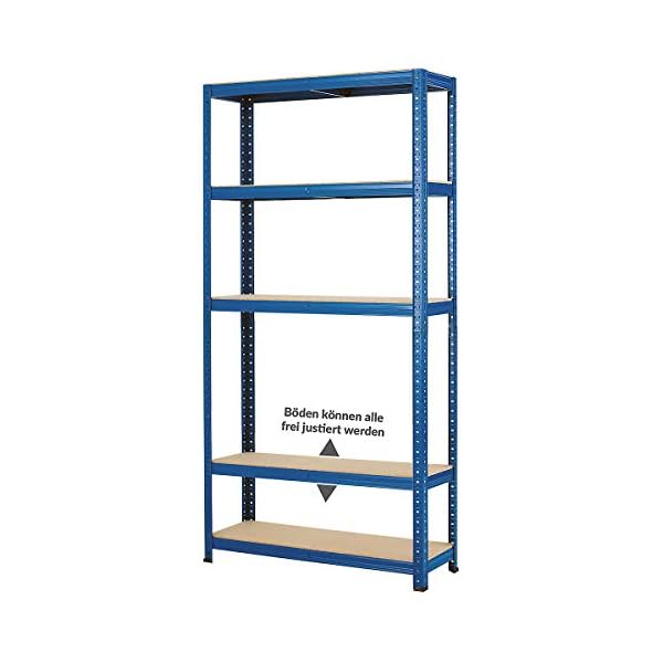 Certeo Mega Deal | 5X Schwerlastregale - Tiefe 30 cm - 200 kg pro Fachboden | Metallregal Kellerregal Lagerregal… – Bild 7