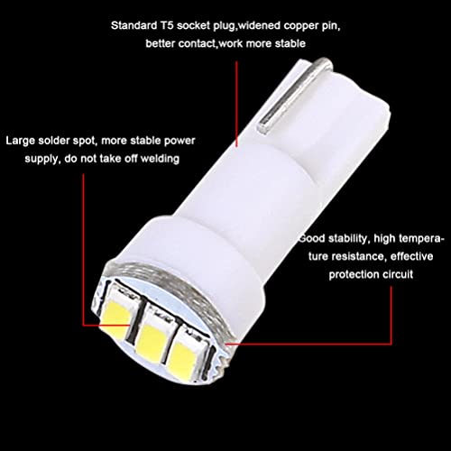 cciyu 20x T5 17 74 73 3-3014SMD lámparas LED blancas miniatura 6
