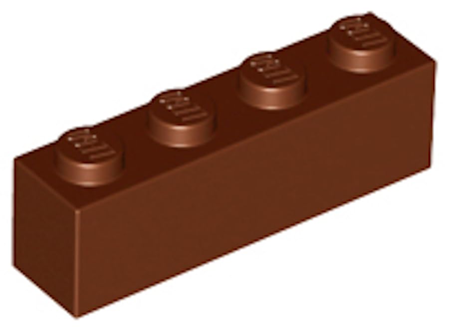 LEGO Brick 1x4, Part 3010, Classic Building Element (Reddish Brown, 10, Bricks) โ image 1
