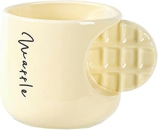 270ml/9oz ceramic creative cream dessert cup household office water-Waffle handle