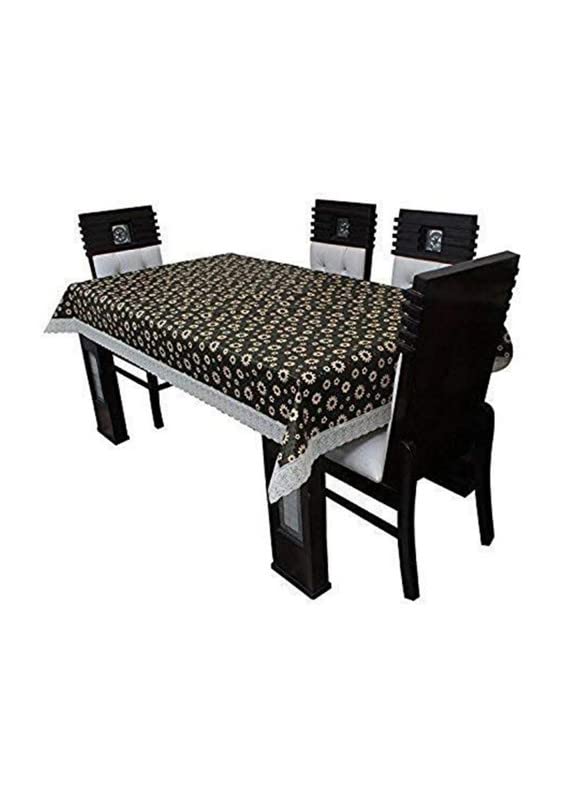 SAT Sun Arise Technology Waterproof 4 Seater Printed PVC Dining Table Cover with Side Boarder Lace (40x60 Inch) sst07