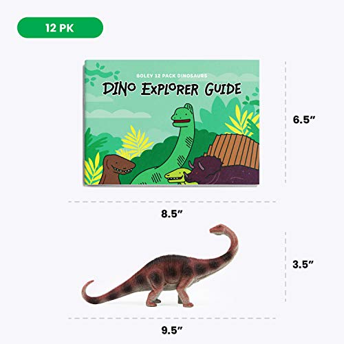 Boley 12 Pack 9-Inch Educational Dinosaur Toys - Kids Realistic Toy Dinosaur Figures For Cool Kids And Toddler Education! (T-Rex, Triceratops, Velociraptor, And More!) #TOP5