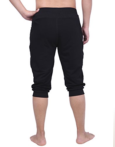 image for HDE Mens 3/4 Workout Joggers Yoga Capri Pants with Pockets for Running