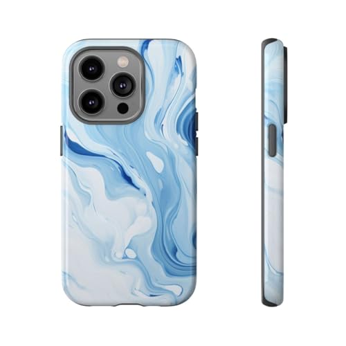 Coque iPhone 14 Pro marbre bleu rigide - Anti rayures et robuste