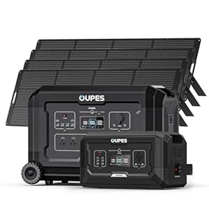 OUPES Mega 3 3600W Solar Generator with 4x240W Panels & B2 Extra Battery, 3072Wh LiFePO4 Power Station Home Battery Backup Expand to 5120Wh for Outdoors Camping RV Emergency