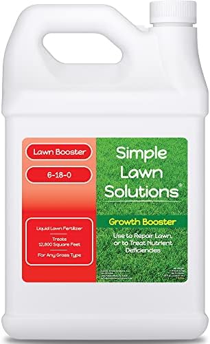 Extreme Grass Growth Lawn Booster- Liquid Spray Concentrated Starter Fertilizer with Humic - Any Grass Type- Simple Lawn Solutions (1 Gallon)