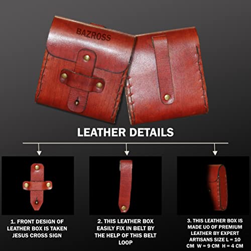 Bazross Antique Brass Sundial Compass - Handmade Steampunk Accessory With Leather Case And Chain, Unique Gift For Men And Nautical Enthusiasts - Push Open Sun Clock Replica Watch- Hiking #TOP4