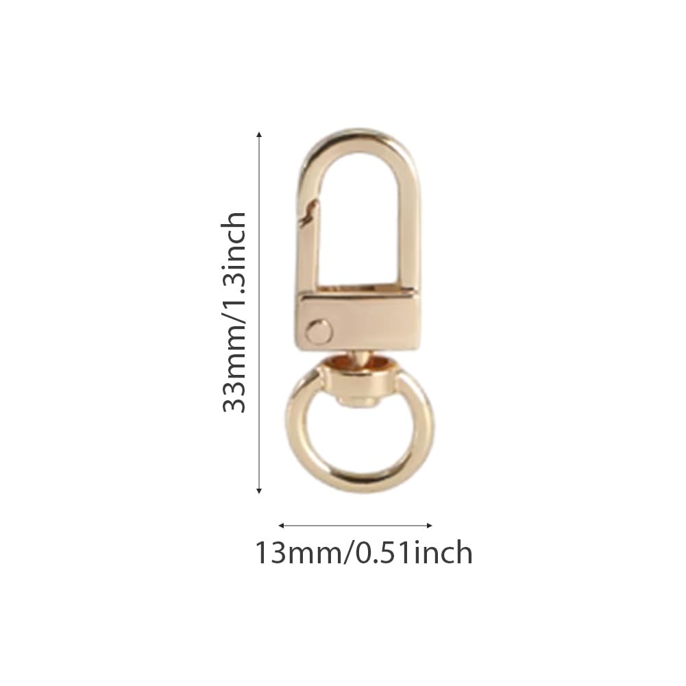 Set 50 Moschettoni Mini In Bronzo | Portachiavi Girevoli | Per Artigianato, Gioielli E DIY | 33 Mm - Foto 4
