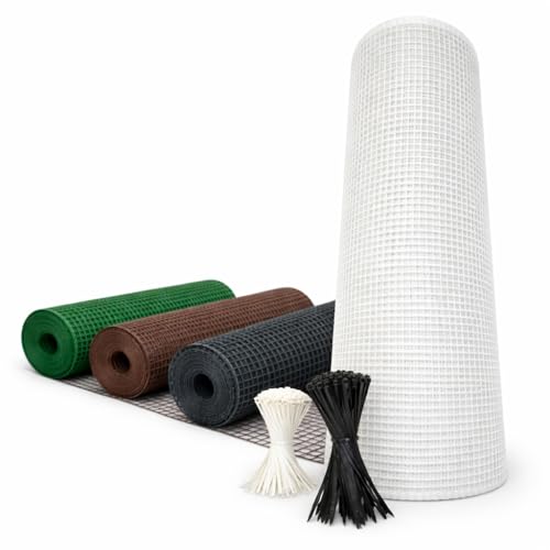 Generico Rete Balcone Protettiva in plastica per Ringhiera Cancelli e Recinzione Decorativa per Giardino Anticaduta Protezione Bambini e Animali con 100 Fascette in Omaggio(h1x5mt, Bianco)