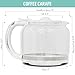 12-Cup Replacement Glass Carafe Pot with Lid for Dorset and Heritage Coffee Makers, Ivory/Chrome