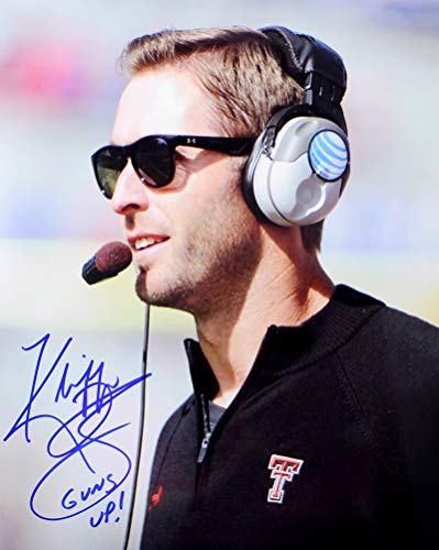 Kliff Kingsbury Signed Autographed Texas Tech Red Raiders 8x10 Photo Inscribed Guns Up TRISTAR