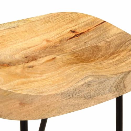 Tabourets de bar en bois de manguier lot de 2 rétro