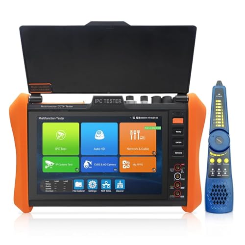 COMOAEW IP Camera Tester, IPC-H12 8-Inch CCTV Tester 8K HD IP Network Camera Testing Tool AHD TVI CVI Analog Coaxial Monitor Test Device Network Test Tools(IPC-H12-ADH)